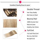 Clip in Hair Extensions16 Inch Human Hair Highlight 65g Thin Standard Weft 8 Pcs 18 Clips Human Hair Clip on Hairpieces Straight for Women Balayage