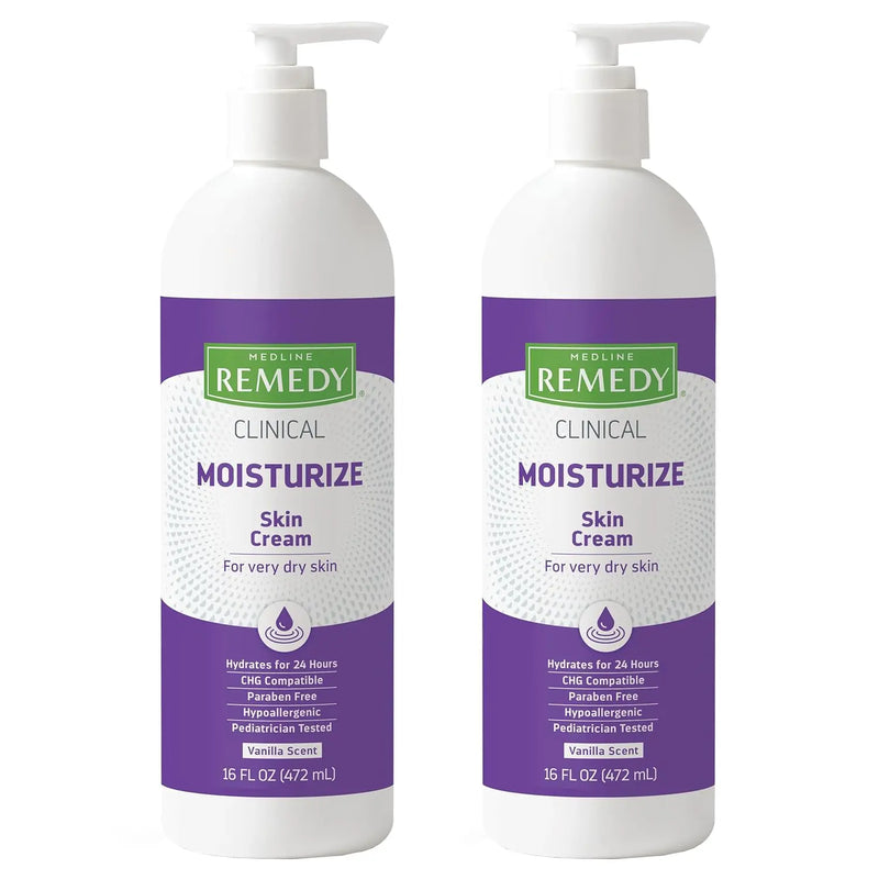 Medline Remedy Clinical Skin Cream, Vanilla Scent (16 fl oz), Moisturizing Face and Body Cream for All Ages, Paraben & Sulfate Free, Quick Absorbent Formula, Hypoallergenic Skin Moisturizer Infinity Warehouse