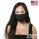Cameleon Cover - MADE IN USA - Fashion Lace Vintage Sexy Floral Black Face Mask Covering Washable Cotton Double Layer - 3 PACK (Lace Limited Collection) Cameleon Cover Store