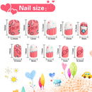 96 Pcs Kids Fake Nails Press on Nails for Girls Pre-glue Full Cover Short False Nails Children Nails Lovely Gift for Children(Refreshing and Cute) JANYUN
