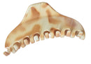 Parcelona French Narrow Thin Ivory Beige Medium 3 1/2" Cellulose Acetate Made in France Interlocking Teeth Covered Spring Hair Claw Clip Clamp Clutcher for Women and Girls Parcelona