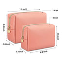 Gonex Large Makeup Bag for Purse PU Vegan Leather Travel Cosmetic Pouch Toiletry Bag for Women Girls Gifts Portable Water-Resistant Daily Storage Organzier Pink Gonex Store