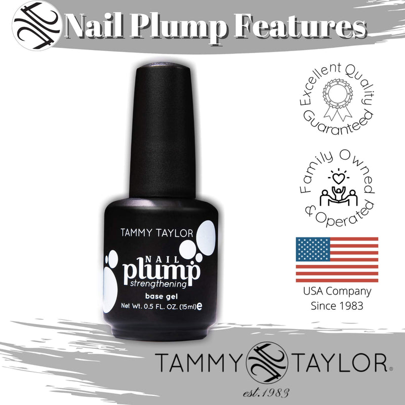 Tammy Taylor Nail Plump | Nail Growth Treatment for Strong, Healthy Natural Nails | Brush-On Nail Strengthener Base Coat Gel | Helps Prevent Nail Biting, Breakage and Brittle Nails Tammy Taylor