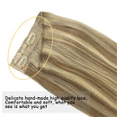 GOO GOO Hair Extensions Wire Hair Light Blonde Highlighted Golden Blonde 18 Inch 80g Remy Human Hair Extensions Balayage Wire Hair Extensions Invisible Hairpiece GOO GOO