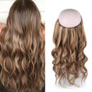 Sassina Remi Human Hair Halo Extensions Natural Straight Real Hair Piece With Invisible Fish Wire Highlight Chestnut Brown with Dark Dirty Blonde P6/12