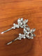 Lux Accessories Clear Flower Bridal Pave Faux Pearl Hair Clip Bobby Pin (2pc) LUX ACCESSORIES