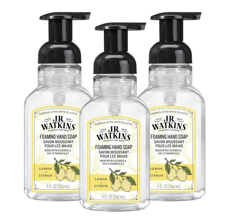 J.R. Watkins Foaming Hand Soap Pump with Dispenser, Moisturizing Hand Soap Foam, Alcohol-Free, Cruelty-Free, , Use for Kitchen or Bathroom, Eucalyptus, 9 fl oz,3 Pack Infinity Warehouse