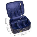 Travel Makeup Bag Large Cosmetic Bag Make up Case Organizer for Women and Girls (Blue Galaxy) Narwey