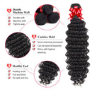Brazilian Virgin Hair Deep Wave Bundles with Closure 100% Unprocessed Human Hair 3 Bundles with 4x4 Lace Closure Wet and Wavy Bundles with Closure Can Be Dyed and Bleached (18 20 22 24+16) RECIFEYA Store