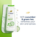 Dove Body Wash Deep Moisture, Sensitive Skin, Cucumber and Green Tea, and Shea Butter & Vanilla Collection 4 Count Skin Cleanser with 24hr Renewing MicroMoisture 20 oz Infinity Warehouse