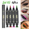 4 Color Winged Eyeliner Stamps Set,evpct Wing Waterproof Eyeliner Stamp Tool Wingliner,Black Red Pink Green Matte Liquid Eyeliner Colorful Set Colored Cat Eye Stamp Eyeliner Liners Pencil Pen Kit evpct