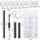 Poly Gel Quick Building Nail Set,100Pcs False Nail Mold Clear Nail Extension Form Tips,10 Nail Tips Clip And 1Pcs Dual-Ended Poly Extension Brush Picker For Polygel Extension,Home Salon COSBAY