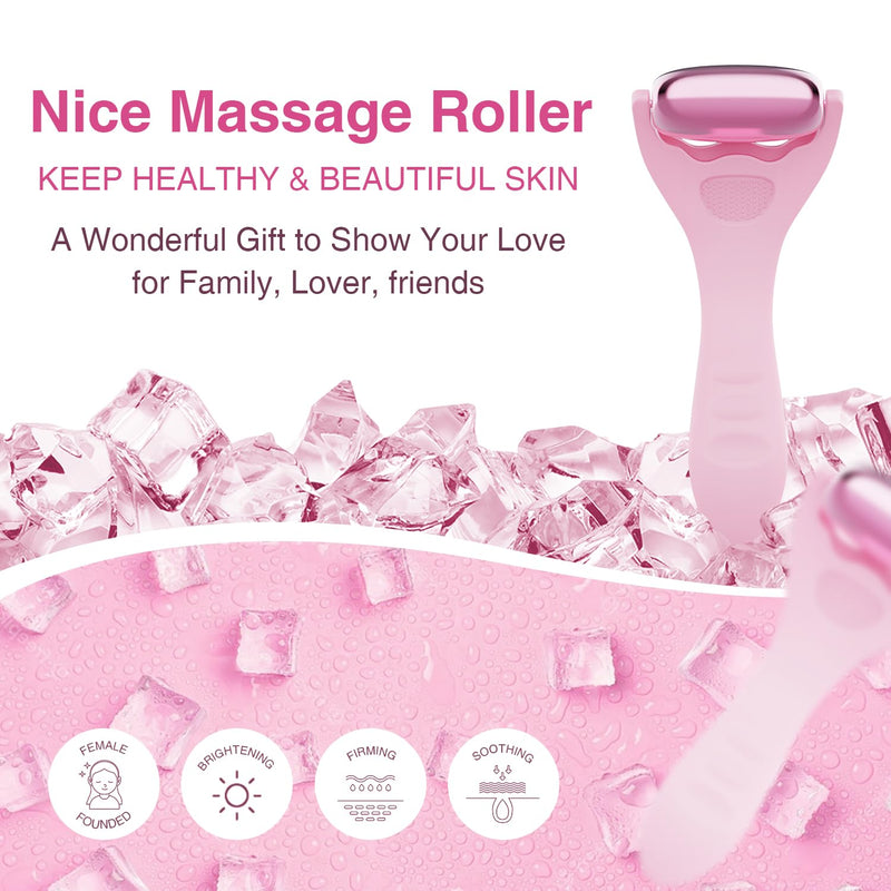 Facial Ice Roller for Skin Care - Aluminum Face Roller to De-Puff, Soothe & Tighten Pores - Cold Therapy Massage Tool for Radiant Glow Infinity Warehouse
