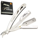 Equinox Professional Straight Edge Razor with 100 Single Derby Straight Razor Blades-Barber Straight Razor-Close Shaving Men's Manual Shaver-Disposable Straight Razor Blades-Staright Razor Kit Equinox International