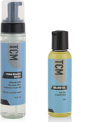TCM Beard Wash & Moisturize Bundle - Include 7.5oz TCM Foam Beard Wash & 2oz TCM Beard Oil TCM