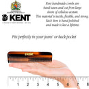 Kent A FOT Limited Edition Handmade Pocket Comb for Men, All Fine Tooth Hair Comb Straightener for Everyday Grooming Styling Hair, Beard and Mustache, Saw Cut and Hand Polished, Made in England KENT