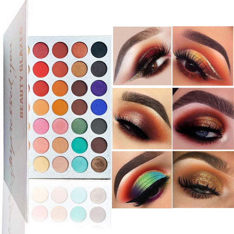 Eyeshadow Palette Matte Eyeshadow Pallet Pigmented Shades Makeup Palette Set Shimmer Foils Eye Makeup Long Lasting Palette of Shades 35 Colors Waterproof and Sweatproof MYUANGO