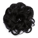 Messy Bun Hair Piece Scrunchy Updo Hair Pieces for Women Fluffy Wavy Hair Bun Scrunchies Donut Hairpiece Synthetic Chignons With Elastic Rubber Band Natural Black 2 pcs Benehair