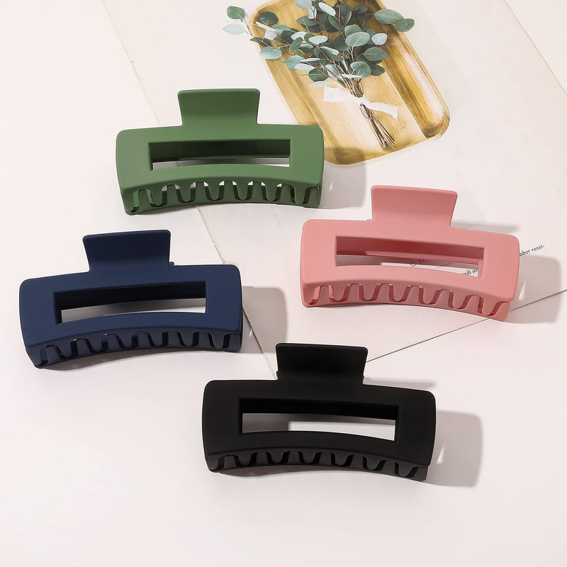 Hair Claw Clips for Women - Claw Hair Clips for Thick Hair Claw Clip for Women Hair Accessories Strong Hold Girls French Design Jaw Barrettes Gift for Long Curly Hair Clamps(4 Packs) Ivyu