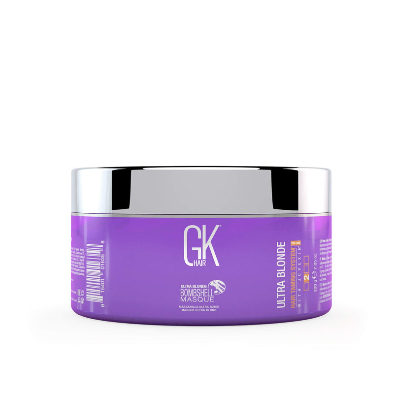 Global Keratin Ultra Blonde Bombshell Masque (200g/7.5oz ) Semi-Permanent Long Lasting Hair Toning Color Pigments Moisturizing Styling and Coloring Mask for All Hair Types Unisex - By GKhair GKhair Store