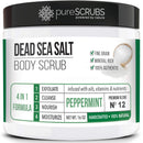 pureSCRUBS Premium Lemongrass Dead Sea Salt Body Exfoliator Scrub, Full Exfoliating Body Scrubber - Large 16oz Jar, Filled With Essential Oils, Includes Spoon, Loofah & Exfoliating Skin Soap Infinity Warehouse