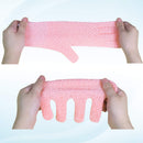 Evridwear Exfoliating Gloves for Shower, 100% Nylon Thick Soft Medium Heavy Bathing Gloves Dead Skin Remover Body Scrubber Smooth Skin with Hang Loop, 1 Pair (Pink) Evridwear