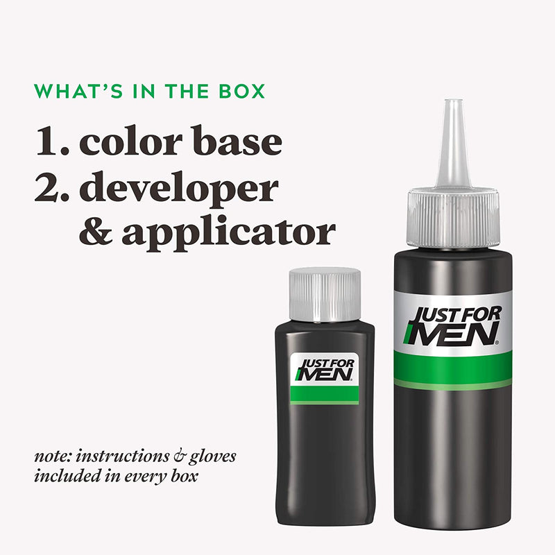 Just For Men Shampoo-In Color (Formerly Original Formula), Gray Hair Coloring for Men - Darkest Brown-Black, H-50A, Pack of 3 (Packaging May Vary) Just for Men Store