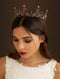 SWEETV Jeweled Baroque Queen Crown - Rhinestone Wedding Tiaras and Crowns for Women, Black Costume Party Hair Accessories with Ruby SWEETV Store