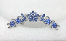 Faship Gorgeous Blue Rhinestone Crystal Floral Hair Comb Faship