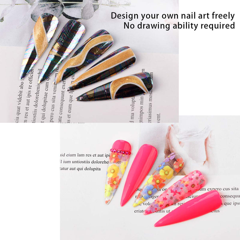 Makartt Nail Foil Nail Art Foil Glue Gel with Rose Flowers Metal Foil Stickers Set Nail Prints Transfer Tips Foil Kit Nail Art Accessories Manicure DIY 15ML 20PCS (2.5cm100cm) Nail Lamp Required Makartt