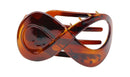 Parcelona French Infinity Loop Tortoise Shell Brown 3” Cellulose Acetate Side Slide In Yoga Flat Teeth Hair Claw Clip Clutcher for Women and Girls (Tortoise Shell Brown) Parcelona
