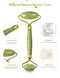 HANABEE Rose Quartz Facial Roller Jade Roller Gua Sha Facial Tools Face Roller and Gua Sha Massage Tool Body gua-sha Scalp Beauty Gift for Women Face Roller Massager (Green) HANABEE