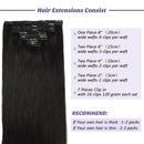 DOORES 120g 20 Inch Clip in Human Hair Extensions Natural Black Straight Remy Hair Extensions Clip in Real Hair Extensions 7pcs DOORES Store