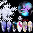 12 Colors Christmas Nail Art Glitters Snowflakes Nail Sequins 3D Nail Art Decals Holographic Laser Nail Flakes Stickers Acrylic Nails Design Glitter Xmas Nail Art Supplies Decorations KANGM