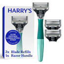 Harry's Original Shaving Kit for Men - Razor Handle and 3 Razor Blade Refill Cartridges - German Engineered - Chrome Edition Infinity Warehouse