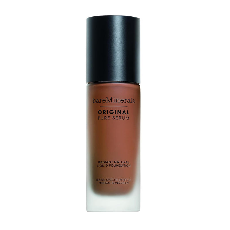 bareMinerals Original Pure Serum Radiant Natural Liquid Foundation Mineral SPF 20, Hydrating Skin Tint, Dewy Finish, Lightweight, Medium Coverage, Non-Comedogenic, Vegan - Infinity Warehouse