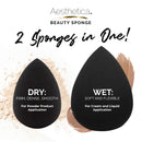 Aesthetica Cosmetics Beauty Sponge Blender - Latex Free and Vegan Makeup Sponge Blender - For Powder, Cream or Liquid Application - One Piece Make Up Sponge Aesthetica Store