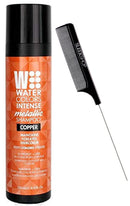 Watercolors INTENSE METALLIC Color Depositing Sulfate-Free Shampoo, Maintains & Enhances Haircolor (w/ Sleek Steel Pin Rat Tail Comb) Water Colors Hair Dye Wash (Intense Metallic Copper - 8.5 oz) Water Colors