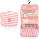 L&FY Multifunction Portable Travel Toiletry Bag Cosmetic Makeup Pouch Toiletry Case Wash Organizer (Pink Stripe) L&FY
