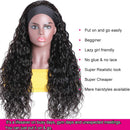 UNice Hair Headband Scarf Human Hair Wig Water Wave Human Hair Glueless Wig No plucking wigs for women Brazilian Virgin Hair Non Lace Front Wig 150% Density 16inch UNICE Store