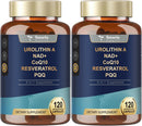 Urolithin A Supplement 1000mg with NAD+,CoQ10,Resveratrol,PQQ Supplement for Men Women 120 Softgels for Muscle Energy Antioxidants High Bioavailability Infinity Warehouse