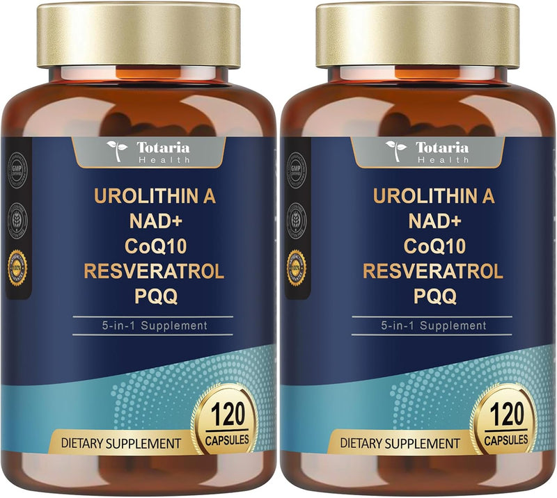 Urolithin A Supplement 1000mg with NAD+,CoQ10,Resveratrol,PQQ Supplement for Men Women 120 Softgels for Muscle Energy Antioxidants High Bioavailability Infinity Warehouse