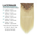 Lacer 140g 20 Inch Clip in Hair Extensions Human Hair Balayage Color R