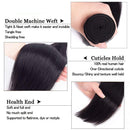 10A Brazilian Straight Bundles with Closure (22 24 26+20) 100% Human Hair Bundles with Closure Unprocessed Virgin Straight Hair Weave 3 Bundles with Lace Closure Free Part YOCYTU