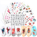Gothic Letters/Dog/Butterfly Nails Water Stickers Decals Old English Design Nail Supplies Cartoon Animals Flower Lip Colorful Slider Decals Foils Tattoos Full Cover Wraps Manicure Tips 16 PCS ARTEM