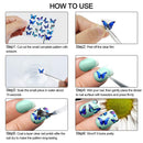 EAONE 60 Sheets Nail Art Stickers Self-Adhesive Nail Decals Water Transfer Butterfly Nail Tattoos Flowers and Leaf Nail Art Foils with Nail Gems Tweezers and Scissors for Women Girls DIY Nail Art EAONE