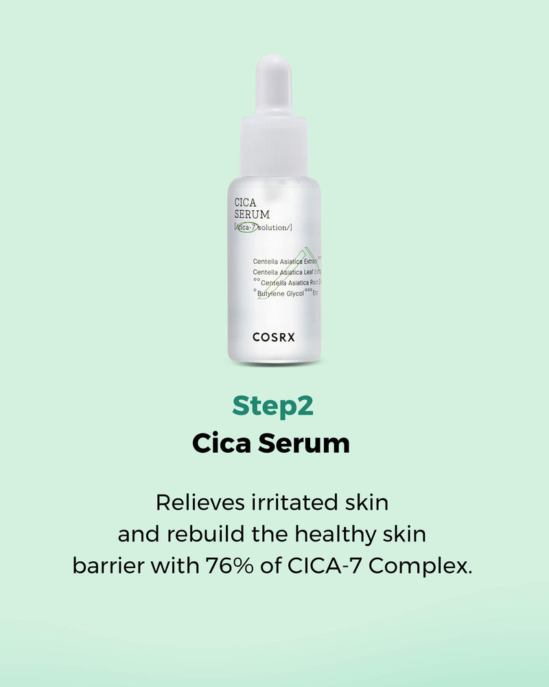 COSRX CICA-7 Relief Kit | TSA Approved Travel Size, Gift Set | Pure Fit CICA Trial | Toner, Serum, Cream | Centella Asiatica, Sensitive Skin, Soothing, Moisturizing COSRX
