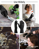 ThxToms 3 Pairs Hair Dye Gloves, Reusable Professional Hair Color Rubber Gloves for Home and Salon Black,Large ThxToms