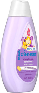 Johnson's Strengthening Tear-Free Kids' Conditioner with Vitamin E Strengthens & Helps Prevent Breakage, Paraben-, Sulfate- & Dye-Free, Hypoallergenic & Gentle on Toddler Hair, 13.6 fl. oz Johnson's Store