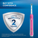 Oral-B Pro 1000 CrossAction Electric Toothbrush, Pink, Powered by Braun with 3 Replacement Brush Heads Oral-B